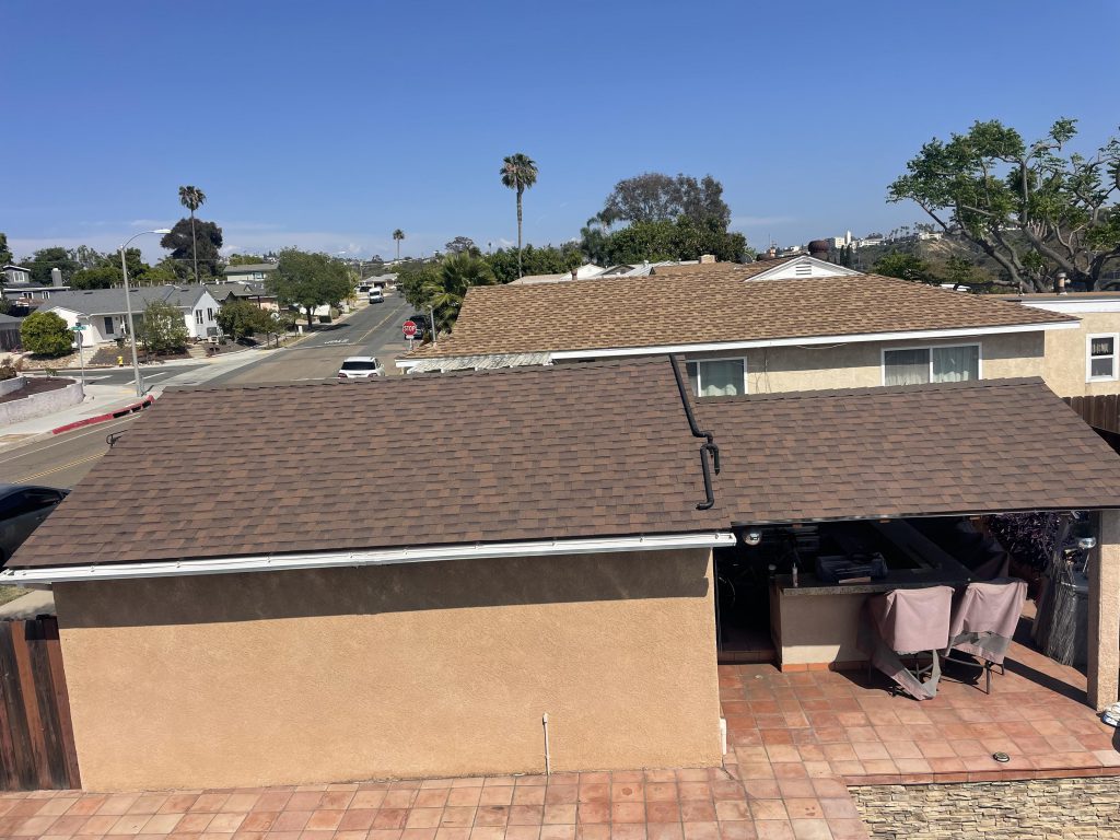 Completed residential shingle roof replacement in San Diego County by Luna Roofing